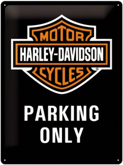Harley Davidson parking only metalen bord (3D) 30 x 40 cm
