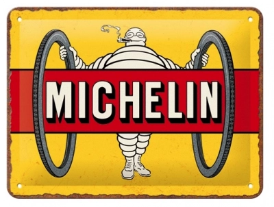 Michelin Banden metalen bord (3D) 15 x 20 cm