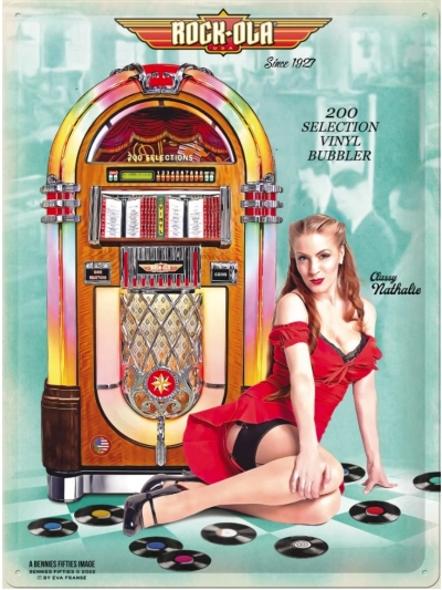 Rockola Bubbler - Classy Nathalie Tin Sign embossed 30 x 40 cm