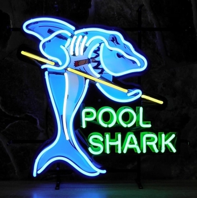Pool Shark neon met achterbord