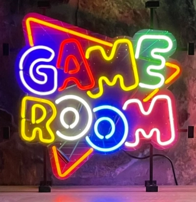Game room neon met achterbord
