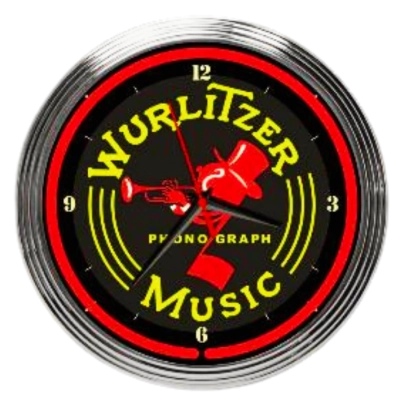 Wurlitzer Music neon klok
